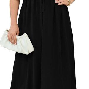 Women's Plus Size Maxi Dress Short Sleeve Smocked Formal Wedding Guest